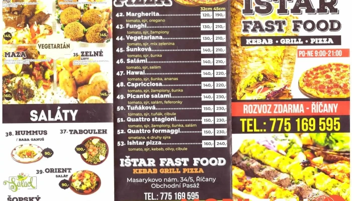 Istar Fast Food Menu - Masarykovo Nám. 34/5