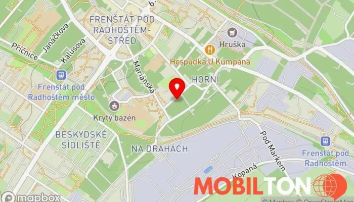 mapa JB servis Opravna mobilních telefonů v Dr. Parmy 1138