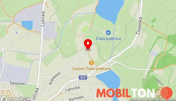 mapa Jezdecké závodiště Zlaté podkovy Závodiště v Arbesova 1310