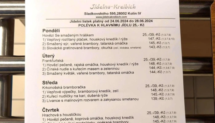 Jidelna   Ingomar Kreibich Webova Stranka - Kolín Iv