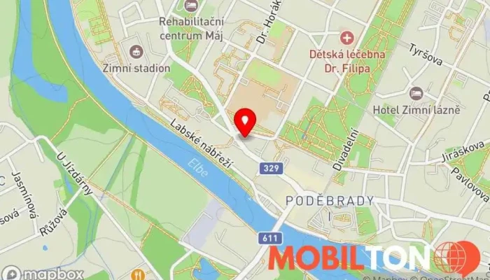 mapa Jídelna Restaurace v Poděbrady II