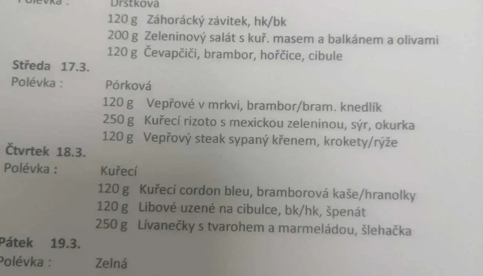 Jidelna Albert   Votavovi Menu - Čestlice-říčany U Prahy