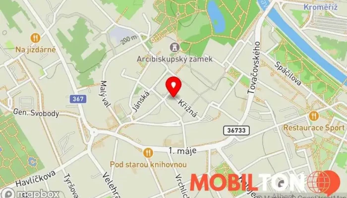 mapa Jídelna Avion Restaurace v Velké nám. 111