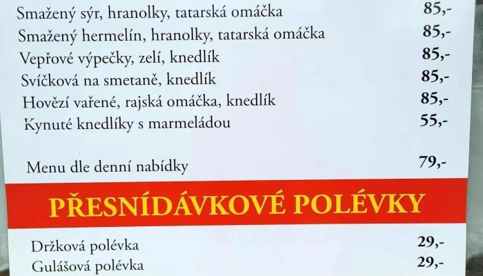 Jidelna Avion Menu - Velké Nám. 111