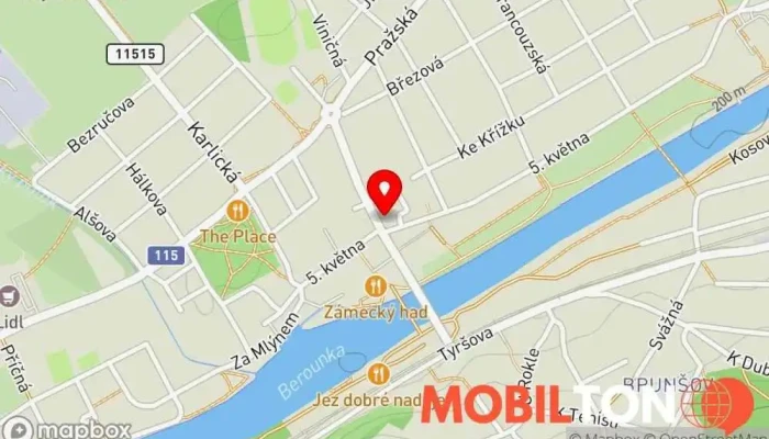 mapa Jídelna Dobřichovice Bufet, Prodej piv, Česká restaurace, Restaurace v Palackého