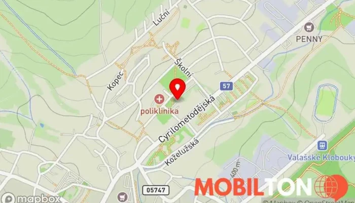mapa Jídelna Penzion Restaurace v Krátká 1006