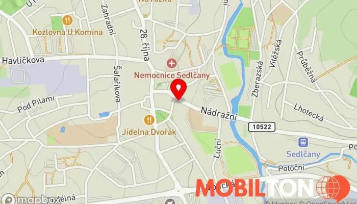 mapa Jidelna u Janouchů Restaurace v Nádražní 84