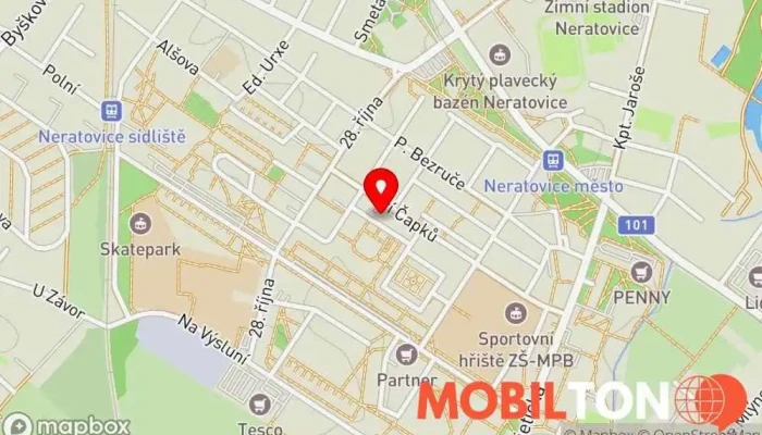 mapa Jídelna U Paloshů Restaurace v Bří. Čapků 699