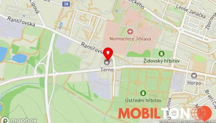 mapa Jihlava Restaurace v Rantířovská 1