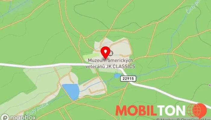 mapa JK CLASSICS Muzeum amerických historických automobilů Lužná Muzeum, Exponát, Turistická atrakce v Stará správa 72