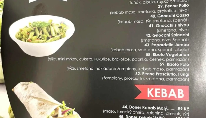 Jumbo Pizza Kebab -  Menu - Nám. Republiky 14