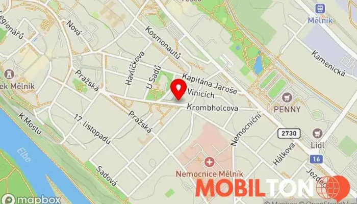 mapa Kafe Mělník Kavárna v Krombholcova 3474