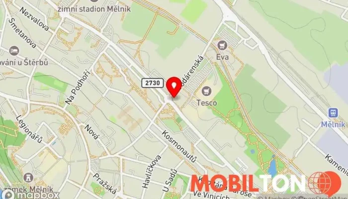 mapa Kafe Mělník Bistro Kavárna, Bistro v Bezručova 614/31