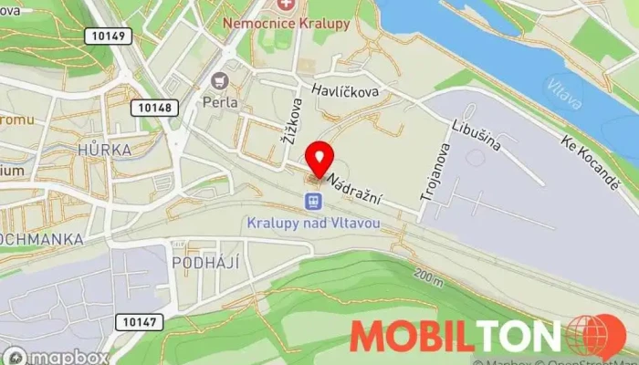 mapa Kafe Stánek + Kavárna v Nádražní 55