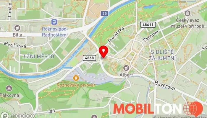 mapa Kaféčko Kavárna / Čajovna v Pivovarská 2187