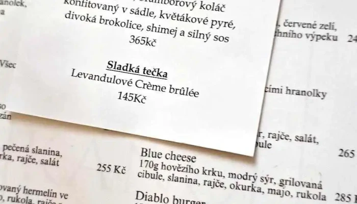 Kancl Bistro Burger Menu - Husovo Nám. 45