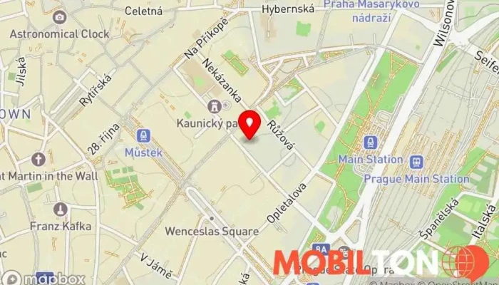 mapa Kantýna Restaurace zaměřená na masová jídla, Česká restaurace, Restaurace v Nové Město