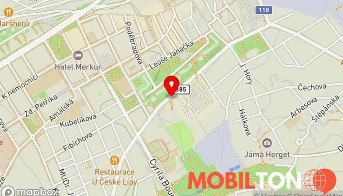 mapa Kantýna POLDI Restaurace, Bar, Hospoda v P. Bezruče 3388