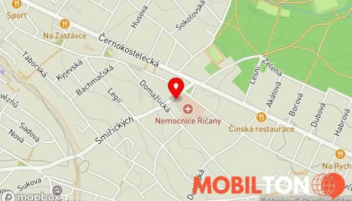 mapa Kantýnka Nemocnice Říčany Restaurace v Smiřických 315/26