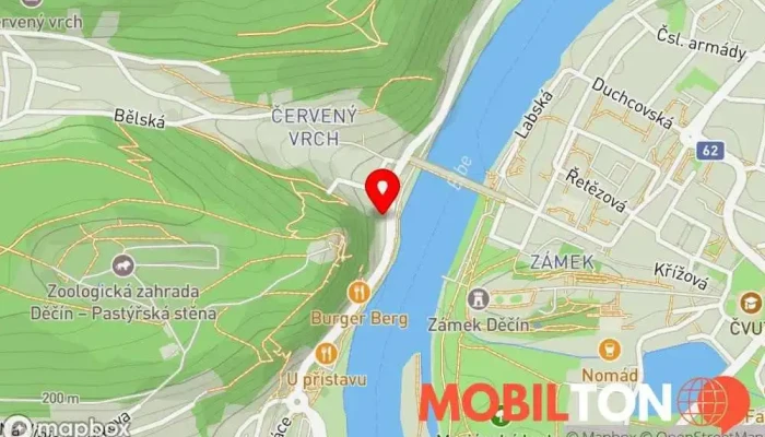 mapa Karls grill bar Restaurace v Podmokly
