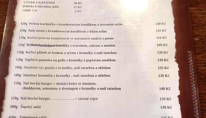 Karluv Tyn Menu - L. Kuby 304