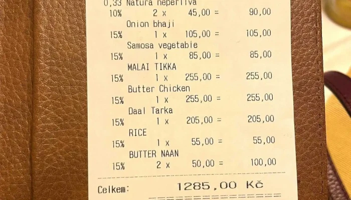 Kashmir Hills Restaurant -  Menu - Karlín