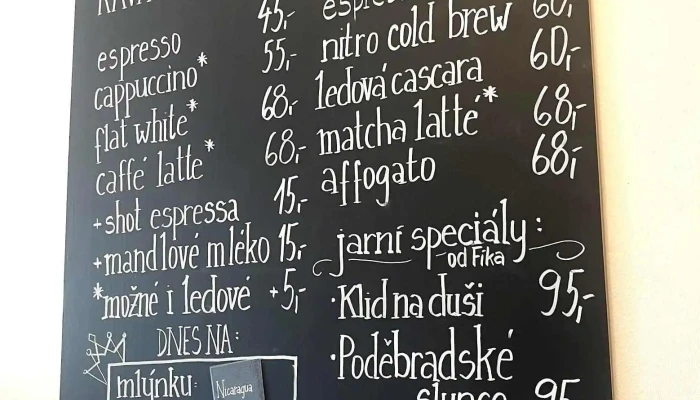 Kava Podebrady   Kavarna Prazirna Menu - Poděbrady I
