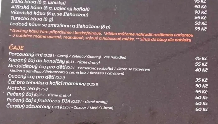 Kavarna Hellas Menu - Okružní 1117