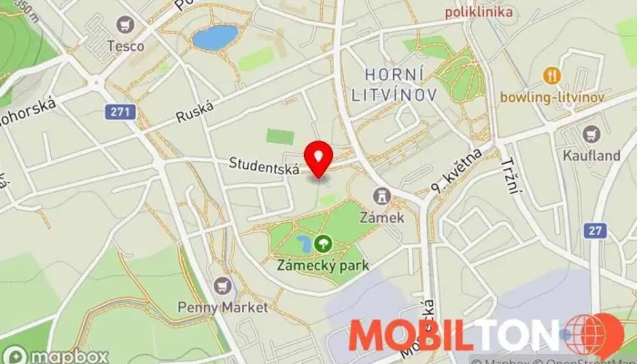 mapa Kavárna Sokolovna, 1. patro Kavárna / Čajovna v Horní Litvínov