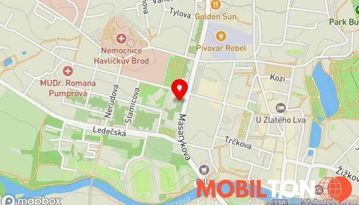 mapa Kavárna Ve Vile Kavárna a bar, Pivní zahrádka v Masarykova 2190