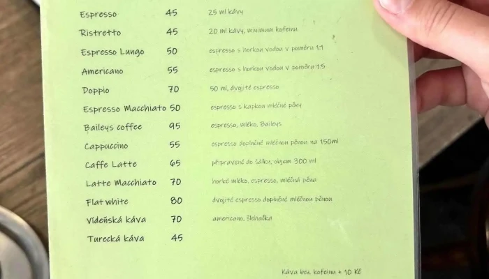 Kavovna Litomerice Menu - Jarošova