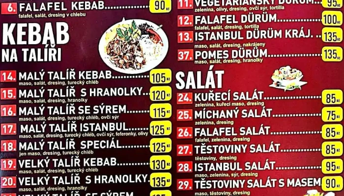 Kebab 4 You Nove Straseci Menu - Čsl. Armády 208