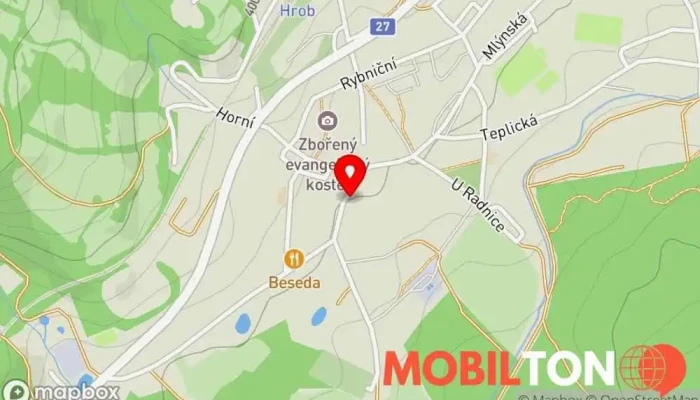 mapa Kebab Grill Hrob Turecká restaurace v Duchcovská 195