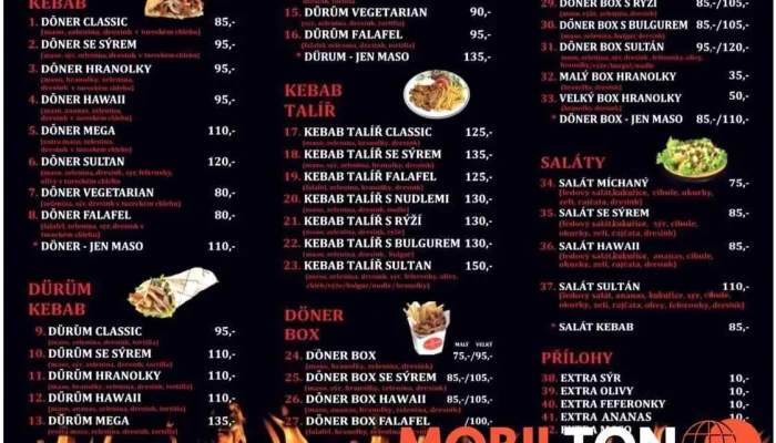 Kebab House Kolin -  Menu - Na Hradbách 153
