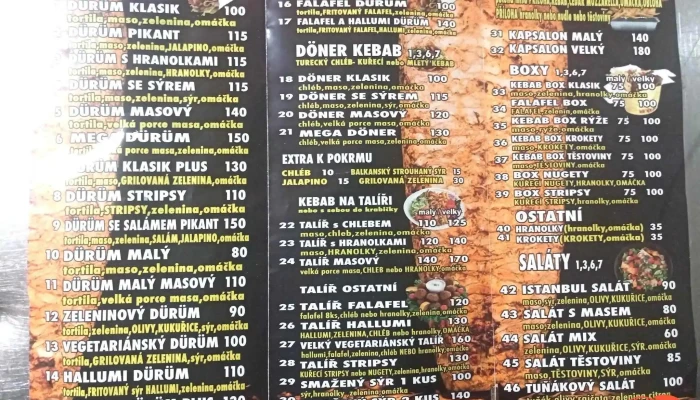 Kebab House Kralupy -  Menu - Nerudova 801