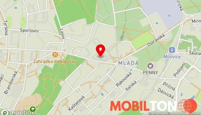 mapa Kebab House Milovice Rychlé občerstvení v V Konírnách 519