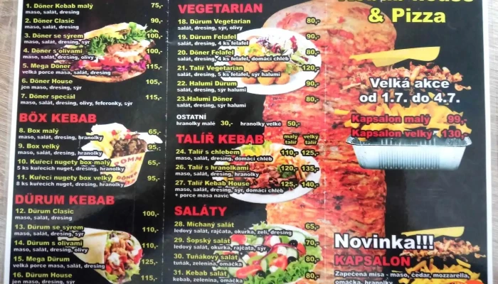 Kebab House Pribram Menu - Náměstí J. A. Alise 150