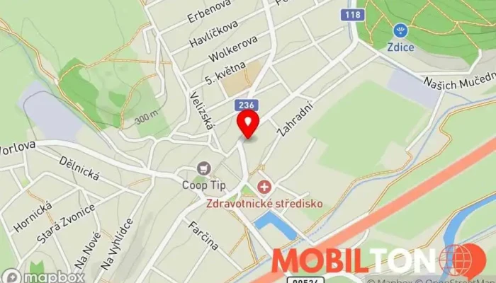 mapa Kebab House Zdice Obchod s kebabem v Husova 62