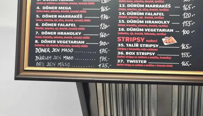 Kebab Marrakes Menu - Komenského Nám. 91