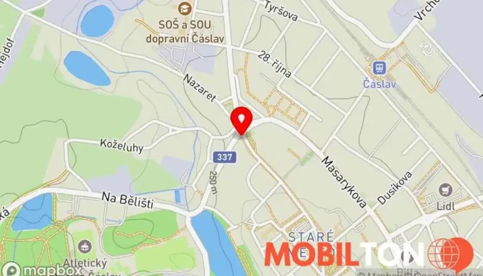 mapa Kebab World Čáslav Turecká restaurace v Staré Město