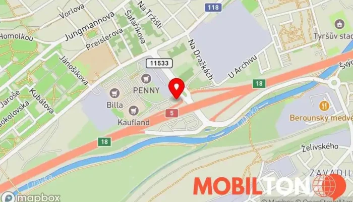mapa KFC Rychlé občerstvení v Beroun-Město