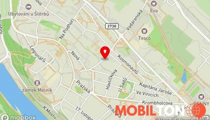 mapa Kinderko Dětské zábavní centrum v Vodárenská 219 276 01