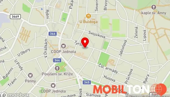 mapa Kino Družba Chotěboř Kino v Tyršova 256