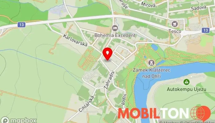 mapa Klášterecká Restaurace Restaurace v Nerudova 58