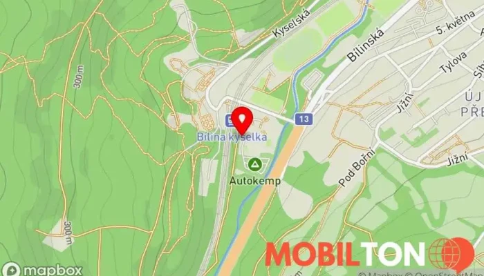 mapa Koupaliště Kyselka Bazény a koupaliště v Kyselská 406