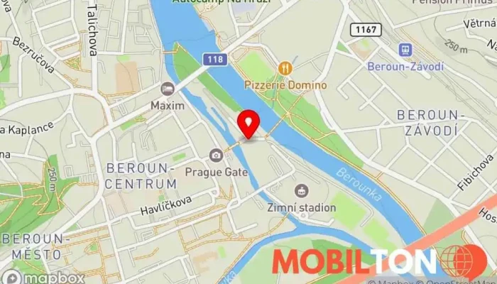 mapa Kozlovna Beroun Restaurace v Závodí