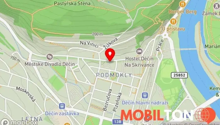 mapa Krušovická Restaurace Restaurace v Podmokly