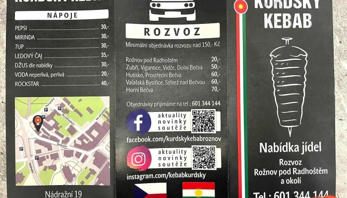 Kurdsky Kebab Menu - Nádražní 19