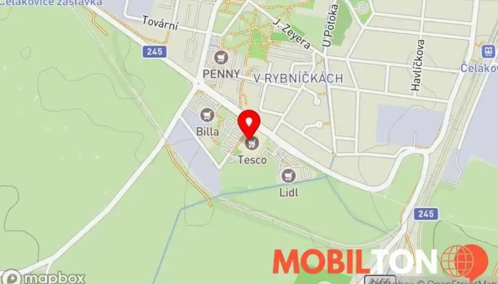 mapa KYOTO FAST FOOD Čínská restaurace v CZ Čelákovice Toušeňská 2032