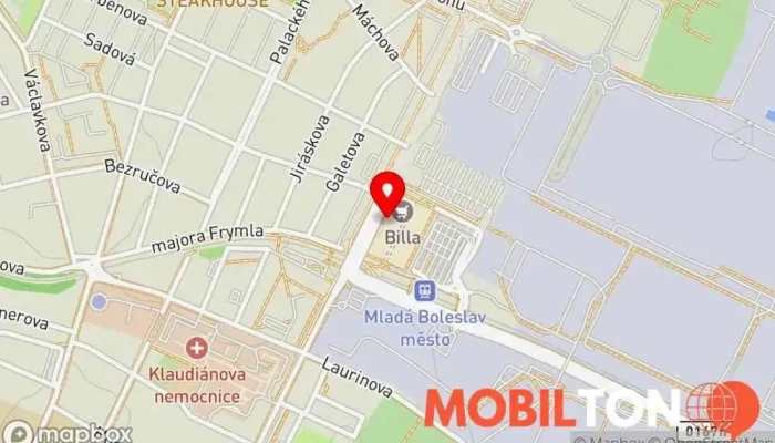 mapa KYOTO running sushi Suši restaurace s běžícím pásem v Mladá Boleslav II